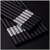 EIERFSKIOT Chopsticks Reusable chop Sticks 10 Pairs Fiberglass Chopsticks Anti-Skid Reusable Japanese Chopsticks Gift Set for Daily Use and Family Dinner(Color:A;Size:24Cm) view 1