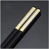 EIERFSKIOT Chopsticks Reusable chop Sticks 10 Pairs Fiberglass Chopsticks Gift Set Dishwasher-Safe Insulation Anti-Skid Reusable Alloy Chinese Chopsticks(Color:Gold;Size:C) view 1