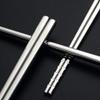 EIERFSKIOT Chopsticks Reusable chop Sticks Metal Chopsticks Set 10 Pairs Reusable Stainless Steel Japanese Chopstick for Sushi Noodle Rice Tableware Heat Insulating(Color:B;Size:23Cm) view 2