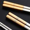 EIERFSKIOT Chopsticks Reusable chop Sticks Metal Chopsticks Set 10 Pairs Reusable Stainless Steel Japanese Chopstick for Sushi Noodle Rice Tableware Heat Insulating(Color:B;Size:23Cm) view 3
