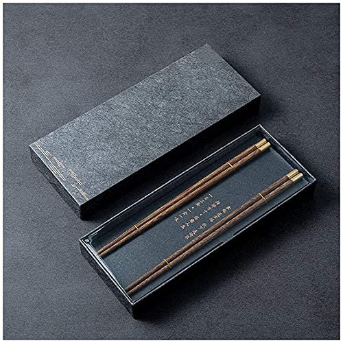 EIERFSKIOT Chopsticks Reusable chop Sticks 2 Pairs Natural Reusable Chopsticks Japanese Chopsticks Gift Set Adults Lover Chopsticks with Box Non Slip(Color:A;Size:25Cm)