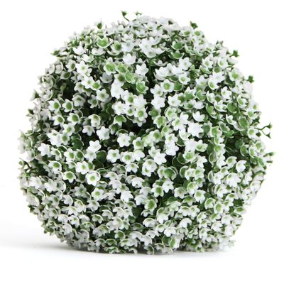 3rd Street Inn Small Baby's Breath Topiary Ball - Artificial Plant Set - Indoor/Outdoor Wedding Party Decor - Faux Foliage Garden Sphere - Tree and Bush Substitute (7", 8 Pack)