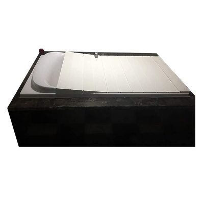LYLFF Bathtub Cover Thermal Bath Tray, Dustproof Folding Dustproof Board Bathtub Thermal Insulation Cover, Bath Cover, Shutters Bathtub Cover White PVC (Size : 170x70x0.6cm)