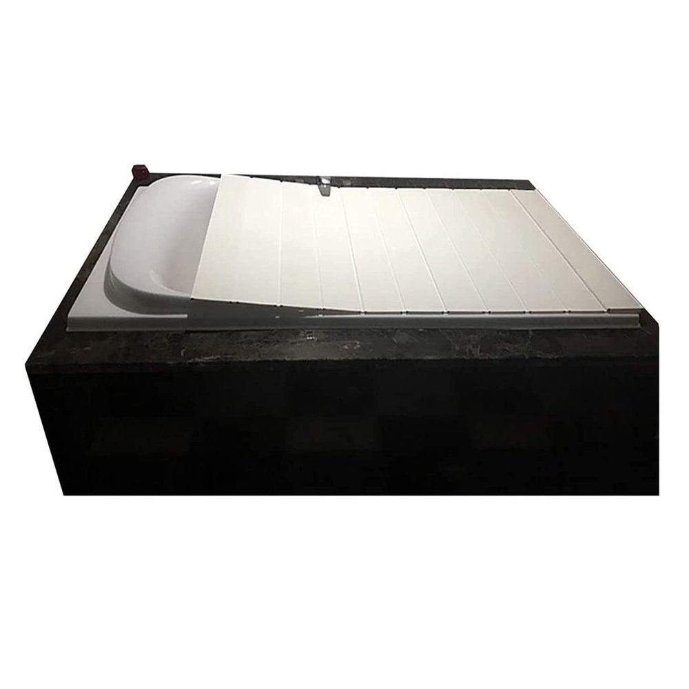 LYLFF Bathtub Cover Thermal Bath Tray, Dustproof Folding Dustproof Board Bathtub Thermal Insulation Cover, Bath Cover, Shutters Bathtub Cover White PVC (Size : 170x70x0.6cm)