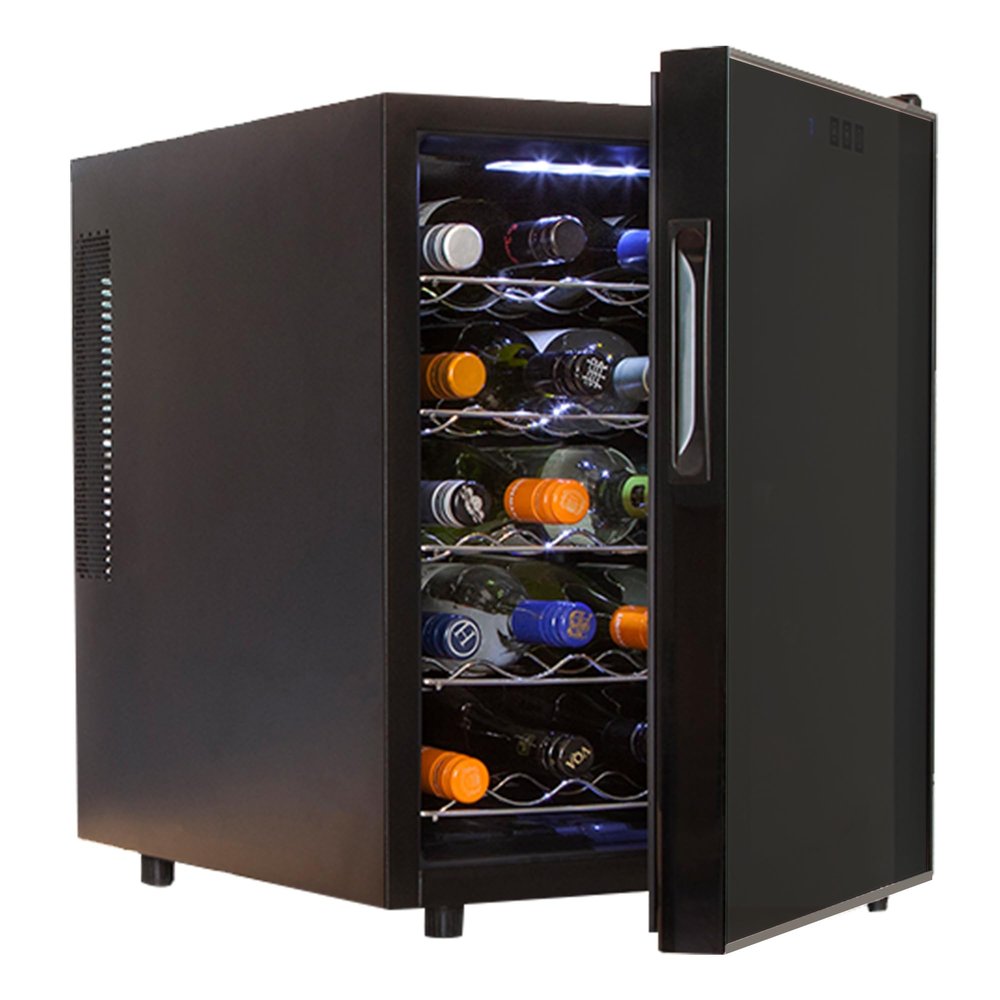 Koolatron 20 Bottle Wine Fridge Freestanding Wine Cooler with Glass Door, 1.7 Cu Ft (48L), Beverage Can Refrigerator, Digital Temperature Control, Ideal for White, Red & Sparkling Wine, Champagne