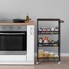 NANANARDOSO 4 Tier Slim Storage Cart, Shelving Unit for Small Space, Rolling Storage Cart with Wooden Top and Metal Handle for Narrow Space on Kitchen, Bathroom, Laundry Room, Black. view 3