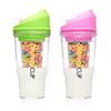 CRUNCHCUP Bundle & Save 15% on Two Portable Cereal Tumblers - No Spoon, No Bowl, It's Cereal on the Go [Green & Pink] view 1