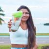 CRUNCHCUP Bundle & Save 15% on Two Portable Cereal Tumblers - No Spoon, No Bowl, It's Cereal on the Go [Green & Pink] view 2