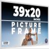 39x20 Frame White Real Wood Picture Frame Width 0.75 Inches | Interior Frame Depth 0.5 Inches | Bianca Mid Century Photo Frame Complete with UV Acrylic, Foam Board Backing & Hanging Hardware view 1