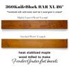 360KnifeBlock BAR XL - 4x26 Guitar Wood, verticle hang wall mount knife BAR - integrated level, marine grade metal clips, two 2 wall screws - Guitar Wood 26" view 4