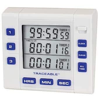 Traceable Calibrated Triple-Display Digital Clock/Timer, Accuracy of 0.001