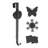 Haute Decor Adjustable Length Wreath Hanger with Interchangeable Icons (4 Wreath Hangers in 1) (Matte Black-Flag/Snowflake/Butterfly/Pumpkin) view 1