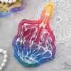 DIY Crystal Epoxy Resin Mold Hand Ratio Middle Finger Skull Hand Mirror Plate Silicone Mold for Resin Erect Middle Finger view 2
