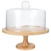 1set Cake Serving Tray Glass Cover Stylish Dessert Stand for Parties Birthdays and Weddings Practical Display Holder for Cakes and Treats view 1