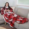 Catalonia Sherpa Wearable Blanket with Sleeves & Foot Pockets for Adult Women Men, Comfy Snuggly Wrap Sleeved Throw Blanket Robe, Gift Idea, Plaid view 2