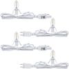 4 Pieces Accessory Cord with One LED Light Bulb Lamp Kit, 6Ft Christmas Village Lights Cord with On/Off Switch and Spare Fuse, Blow Mold Light for Christmas Houses Village, Holiday Craft Decorations view 1