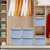 Bagnizer Foldable Storage Bins with Lids, Decorative Storage Baskets, Large Storage Boxes for Home, Office, Bedroom, Closet, Blue, Medium, 4 Pack 14.6 x 9.5 x 9.5 view 4