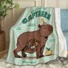 ARTBLANKET Cute Capybara Anatomy Throw Blanket Fannel Fleece Super Soft Funny Blanket Travel Throw Blanket for Bed Couch Sofa 120 x 90 Inch for Family view 1