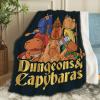 ARTBLANKET Dungeons Capybaras Throw Blanket Fannel Fleece Super Soft Funny Blanket Travel Throw Blanket for Bed Couch Sofa 120 x 90 Inch for Family view 1