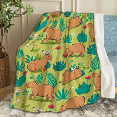 ARTBLANKET Cute Capybara Throw Blanket Fannel Fleece Super Soft Funny Blanket Travel Throw Blanket for Bed Couch Sofa 120 x 90 Inch for Family