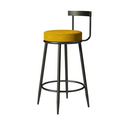 Barstools Bar Stool Fabric Upholstered Seat with Backrest & Footrest Metal Legs Kitchen Breakfast Barstool for Pub Caf Office Lounge and Home Max. Load 200kg for Bistro Pub Caf Island Kitchen