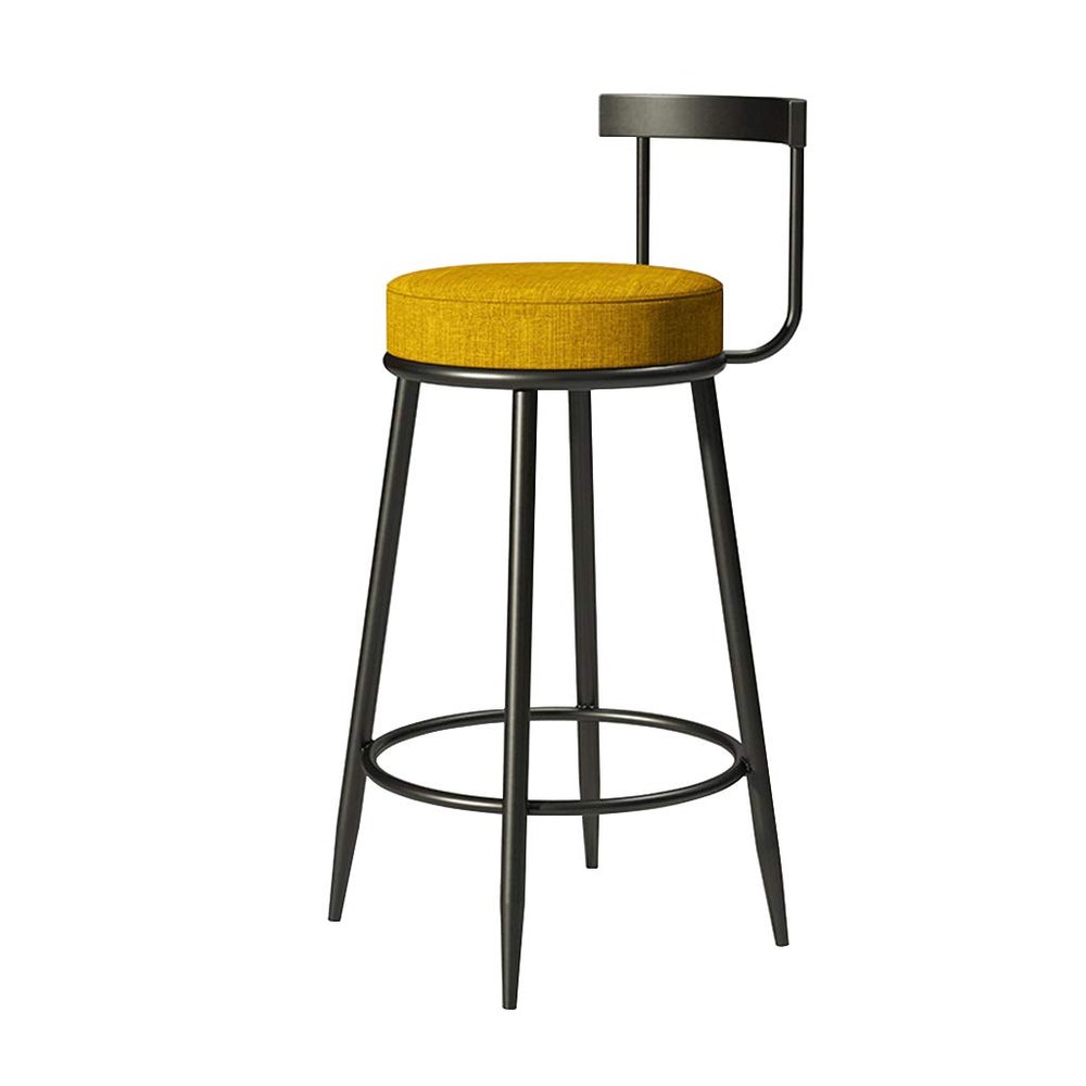Barstools Bar Stool Fabric Upholstered Seat with Backrest & Footrest Metal Legs Kitchen Breakfast Barstool for Pub Caf Office Lounge and Home Max. Load 200kg for Bistro Pub Caf Island Kitchen