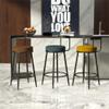 Barstools Bar Stool Fabric Upholstered Seat with Backrest & Footrest Metal Legs Kitchen Breakfast Barstool for Pub Caf Office Lounge and Home Max. Load 200kg for Bistro Pub Caf Island Kitchen view 2