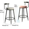 Barstools Bar Stool Fabric Upholstered Seat with Backrest & Footrest Metal Legs Kitchen Breakfast Barstool for Pub Caf Office Lounge and Home Max. Load 200kg for Bistro Pub Caf Island Kitchen view 3