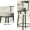 Barstools Bar Stool Fabric Upholstered Seat with Backrest & Footrest Metal Legs Kitchen Breakfast Barstool for Pub Caf Office Lounge and Home Max. Load 200kg for Bistro Pub Caf Island Kitchen view 4