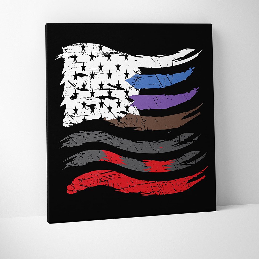 Damdekoli Jiu Jitsu Flag Poster - Wall Art Brazilian Belt Colors - Motivational Martial Arts - BJJ (12 x 18 Inches - Canvas)