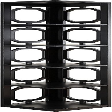 Oakestry Omega 5-Tier Corner Bookcase for Living Room, Crafted from MDF with Non-Lead Paint Finish, Space-Saving Black Bookshelf  12" D x 12" W x 63.75" H