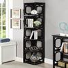 Oakestry Omega 5-Tier Corner Bookcase for Living Room, Crafted from MDF with Non-Lead Paint Finish, Space-Saving Black Bookshelf  12" D x 12" W x 63.75" H view 2