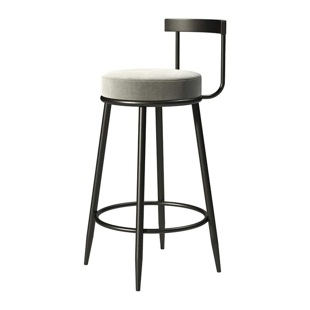 Barstools Bar Stool Velvet Fabric Upholstered Seat with Backrest & Footrest Dining Chair for Breakfast Bar, Counter, Kitchen and Home Max. Load 200kg for Bistro Pub Caf Island Kitchen