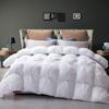 1 Piece Goose Down Comforter Fill Power 500 GSM All Season White Pinch Pleat Queen/Full Size | Modern Fluffy Baffle Box Design Comforter/Duvet Insert with 100% Soft Cotton view 2