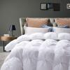 1 Piece Goose Down Comforter Fill Power 500 GSM All Season White Pinch Pleat Queen/Full Size | Modern Fluffy Baffle Box Design Comforter/Duvet Insert with 100% Soft Cotton view 3
