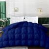 1 Piece Goose Down Comforter Fill Power 500 GSM All Season Royal Blue Pinch Pleat Oversized Queen Size | Modern Fluffy Baffle Box Design Comforter/Duvet Insert with 100% Soft Cotton view 1