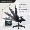 GYMAX Gaming Chair, Massage Gaming Chairs for Adults with Headrest, Lumbar Support & Armrest, Video Computer Reclining Gaming Chair, Office Desk Gamer Task Chair (Blue) view 4