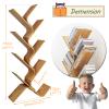 Bamboo Tree Bookshelf, 8-Tier Wood Bookcase, Free Standing Book Organizer Shelves, Books/Albums/Files Holder Display Storage Rack Space Saver for Living Room Bedroom-Log 55x23x5inch view 2
