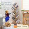 Bamboo Tree Bookshelf, 8-Tier Wood Bookcase, Free Standing Book Organizer Shelves, Books/Albums/Files Holder Display Storage Rack Space Saver for Living Room Bedroom-Log 55x23x5inch view 3