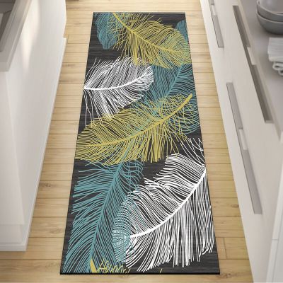 FFcarpet Kitchen Runner Rug Non Slip 3'7"x7' Contemporary Area Rug for Kitchen