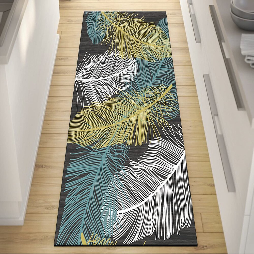 FFcarpet Kitchen Runner Rug Non Slip 3'7"x7' Contemporary Area Rug for Kitchen