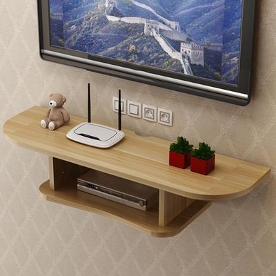 Floating Shelf Wall-Mounted TV Cabinet, Media Entertainment Console, TV Equipment Storage Rack, Wall Background Storage Rack/Yellow / 80cm