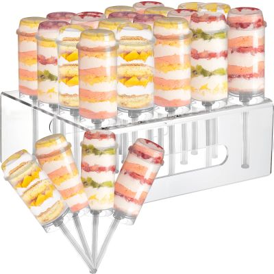 Jucoan 24 Pack Push up Cake Pop Containers and 20 Holes Cake Pop Stand, Reusable Push Cake up Pop Containers with Holder for Weddings Baby Shower Birthday Party