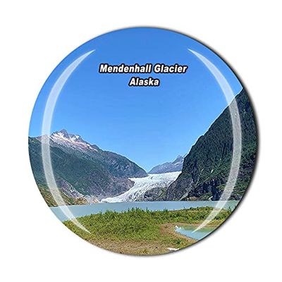 Alaska USA 3D Mendenhall Glacier Juneau Fridge Magnet Souvenir Crystal Glass Magnet Travel Souvenir Collection Gift Home Kitchen Decoration