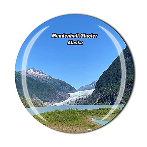 Alaska USA 3D Mendenhall Glacier Juneau Fridge Magnet Souvenir Crystal Glass Magnet Travel Souvenir Collection Gift Home Kitchen Decoration