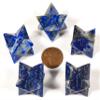 32mm Rich Blue Lapis Lazuli w/Golden Iron Pyrite 8 Point Merkaba Stars Polished Natural Sparkling Gemstone Crystal Mineral Specimens - Afghanistan (10PCs) view 2