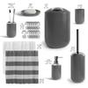 Clara Clark Bathroom Set - Gray Bathroom Accessories Set, 20PC Bathroom Accessory Set, Shower Curtain Set with Liner, Toothbrush Holder, Soap Dispenser, Soap Dish, Toilet Brush Holder, and Trash Can view 2