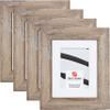 Craig Frames Hatteras, 5 x 7 Inch Picture Frame Matted to Display a 4 x 6 Inch Photo, Boho Rustic Beach Wood, Set of 4 view 1