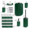 Clara Clark Bathroom Set - Green Bathroom Accessories Set, 20PC Bathroom Accessory Set, Shower Curtain Set with Liner, Toothbrush Holder, Soap Dispenser, Soap Dish, Toilet Brush Holder, and Trash Can view 2