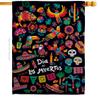 Da de Muertos Flag Day of Dead Decor Room Home Mexicanos Fiesta Wall Ourdoor Indoor Halloween Flag Tapestry Cemetery Decorations for GraveYard Sign Poster Mexican Banderas Para Casa Gifts Mad In USA view 1